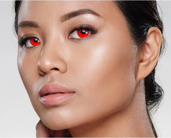 Buy China Wholesale Red White Mesh Halloween Contacts Best Cosplay Contacts  & Red Mesh Halloween Contacts $1.9